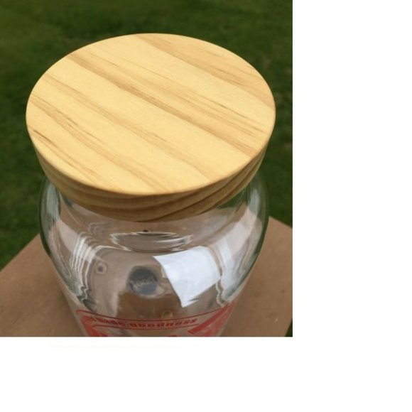 Food Network 30-oz. Clear Glass Storage Jar Pantry Container Enjoy Munching NEW - Picture 3 of 5